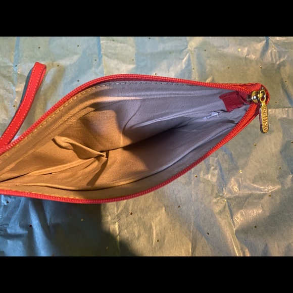 PRUNE Frm ARGENTINA SAFFIANO LEATHER RED ORANGE CLUTCH Wristlet RARE NWOT LUX - Picture 6 of 9